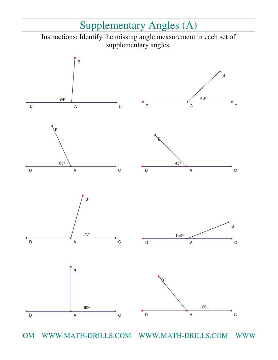 Find The Missing Angle Worksheet Missing Angles Worksheet
