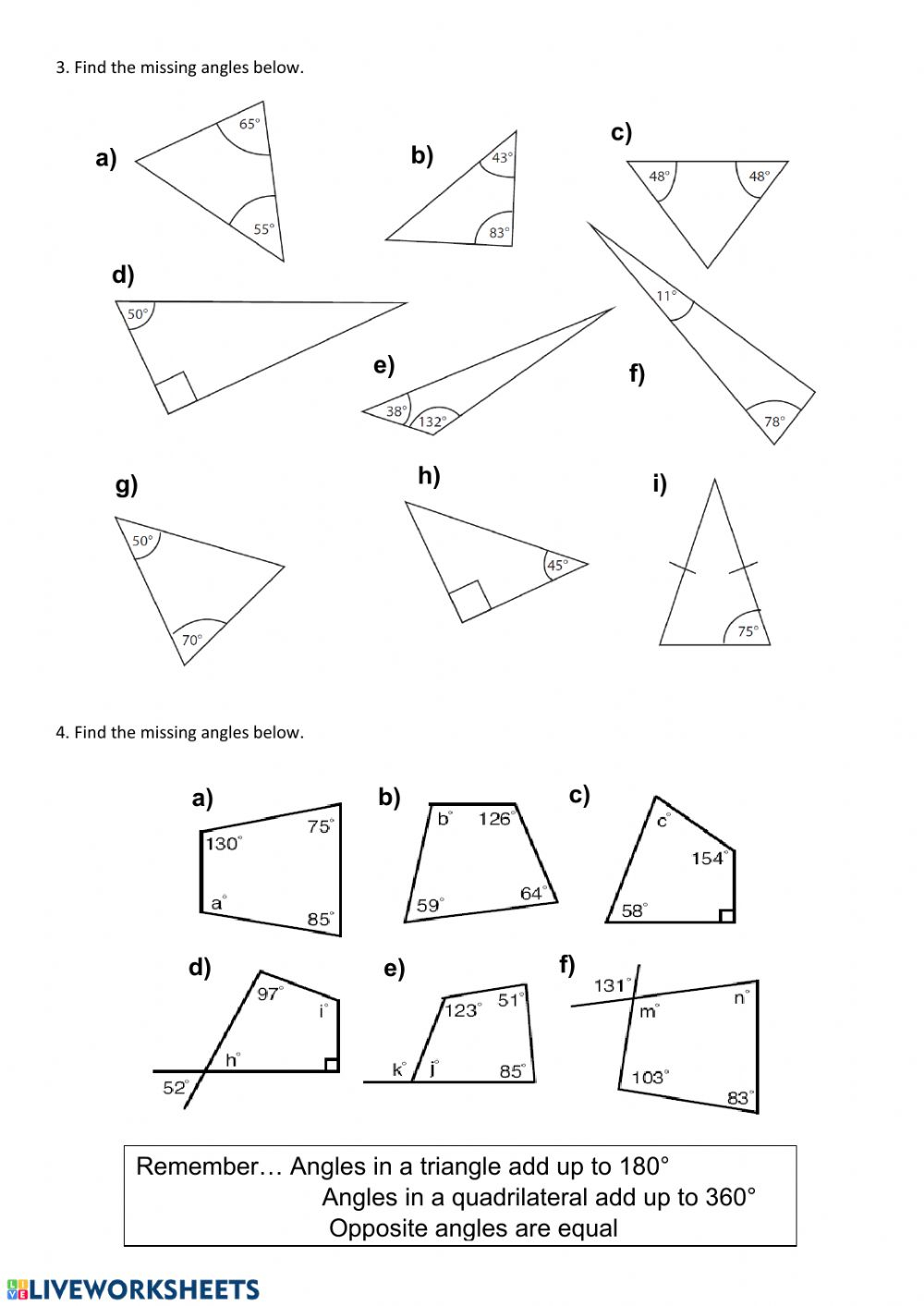 Finding Missing Angles Worksheet 6th Grade Common Core Math Final