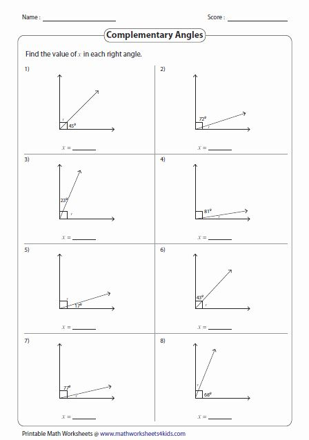 Finding Missing Angles Worksheet