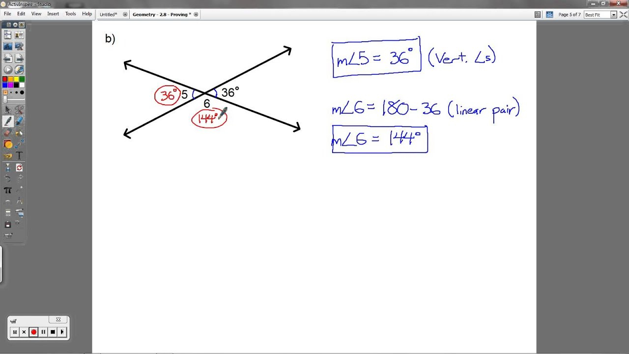 Geometry 2 8 Proving Angle Relationships YouTube