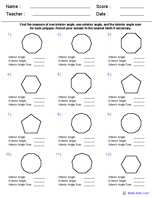 Geometry Worksheets Quadrilaterals And Polygons Worksheets Geometry 