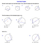 Inscribed Angle Worksheet
