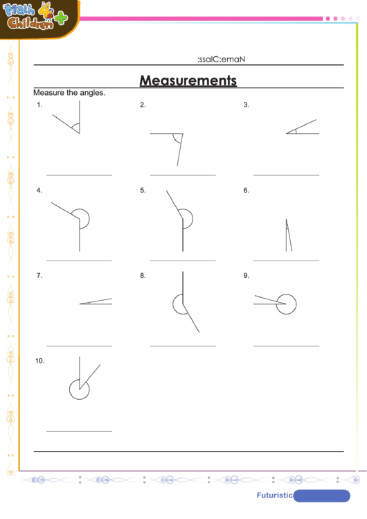 Measure Angles Worksheet With Answer Key Printable Pdf Download