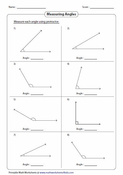 Measuring Angles And Protractor Worksheets Angles Worksheet Angles