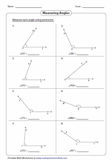 Measuring Angles With A Protractor Worksheet Kuta Askworksheet