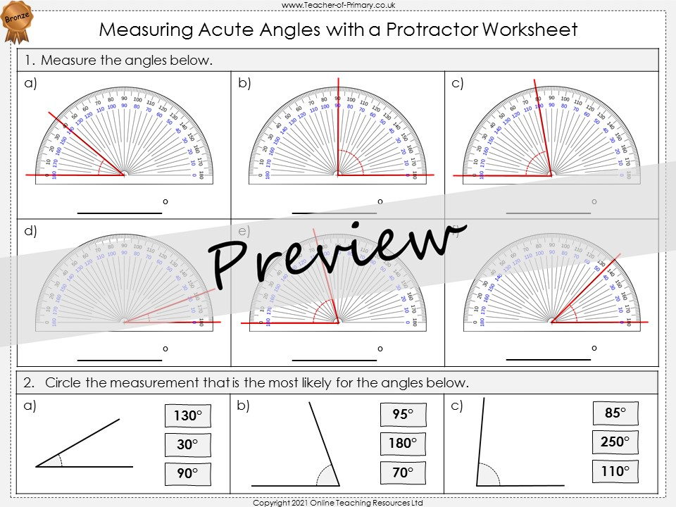 Measuring Angles With A Protractor Year 5 Teaching Resources