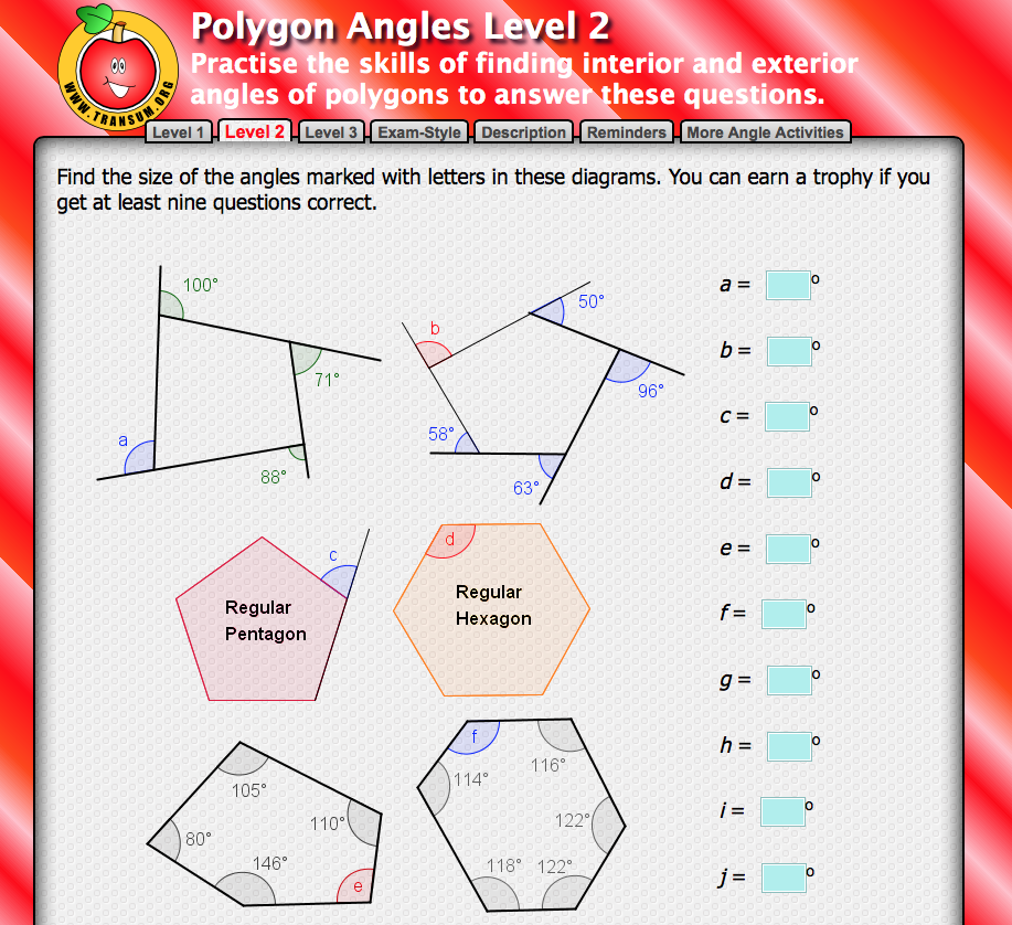 Polygon Angles Angle Activities Interior And Exterior Angles