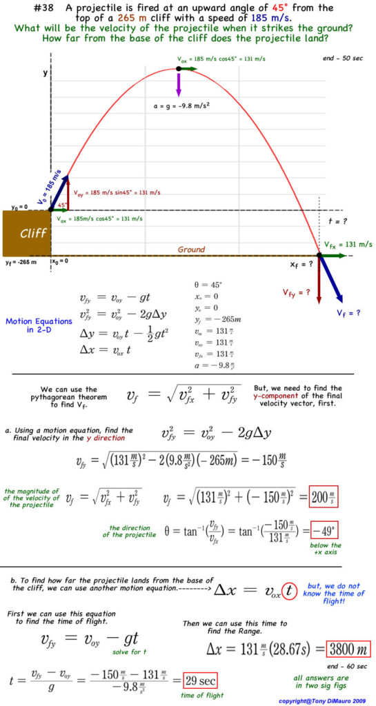 Projectile Motion Worksheet With Answers Education Template