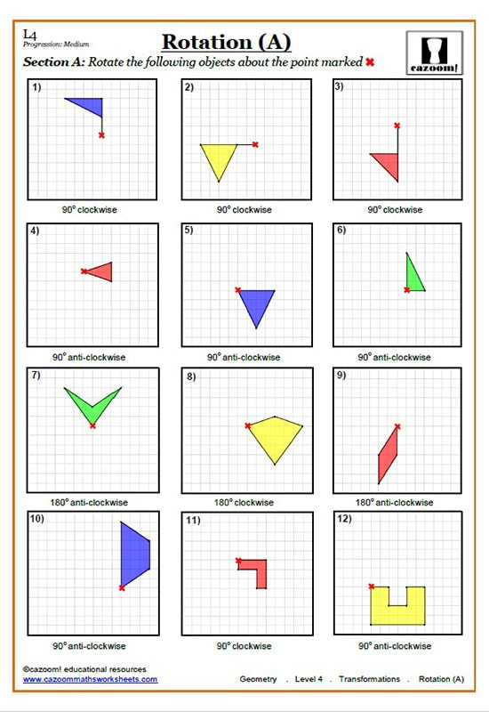 Rotations Geometry Worksheet Math Aids Translations Answers 