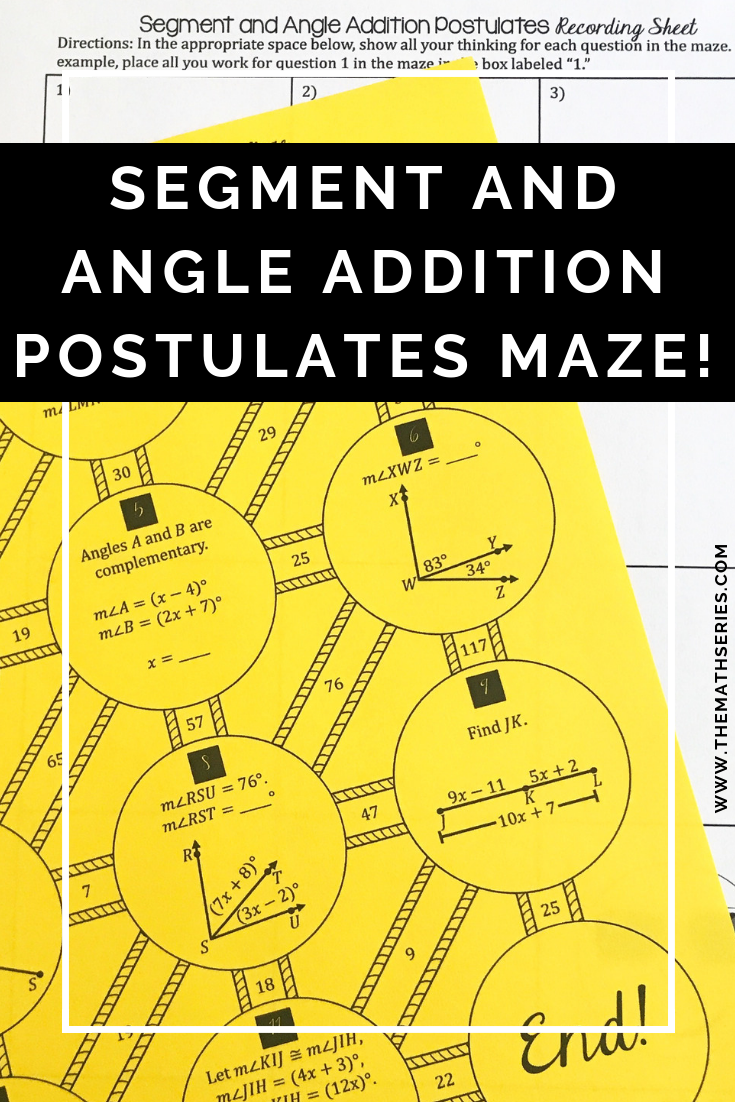 The Angle Addition Postulate Worksheet Answers Ivuyteq