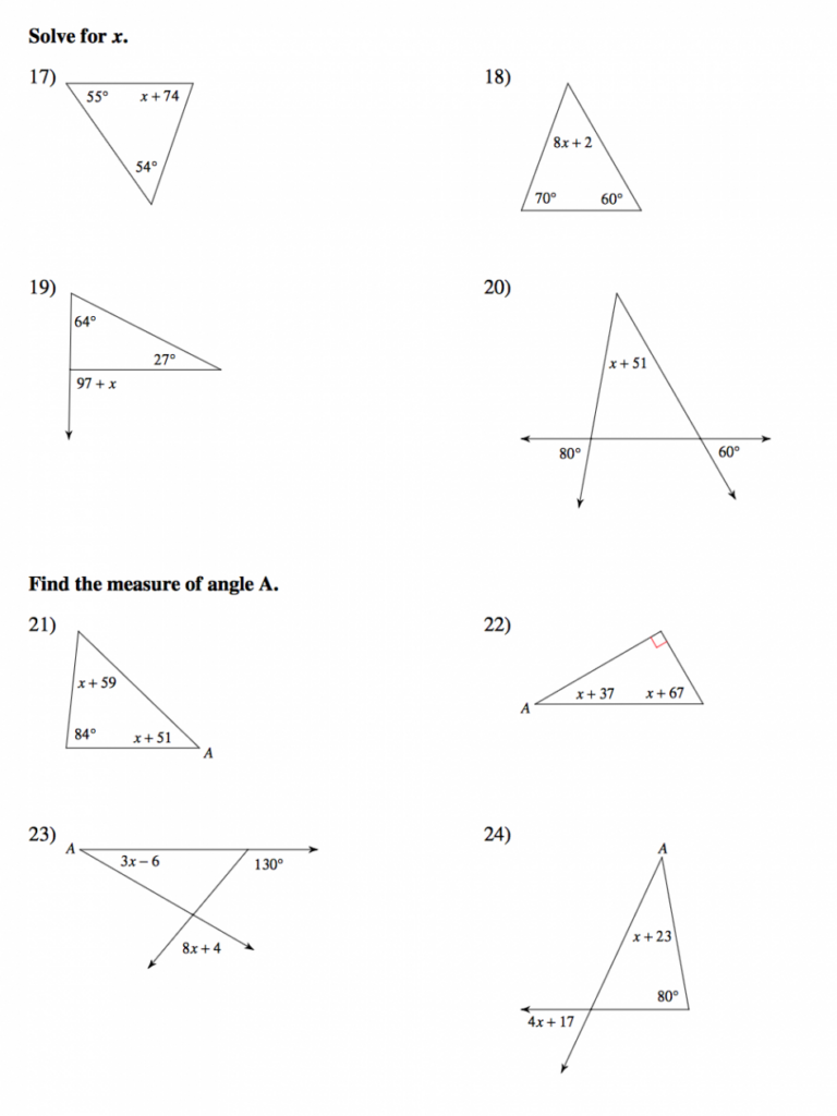 Triangle Angle Sum Worksheet Answer Key Db excel