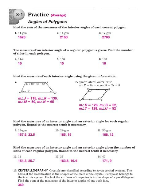 What Is The Sum Of Interior Angle Measures A Convex Polygon With 17 