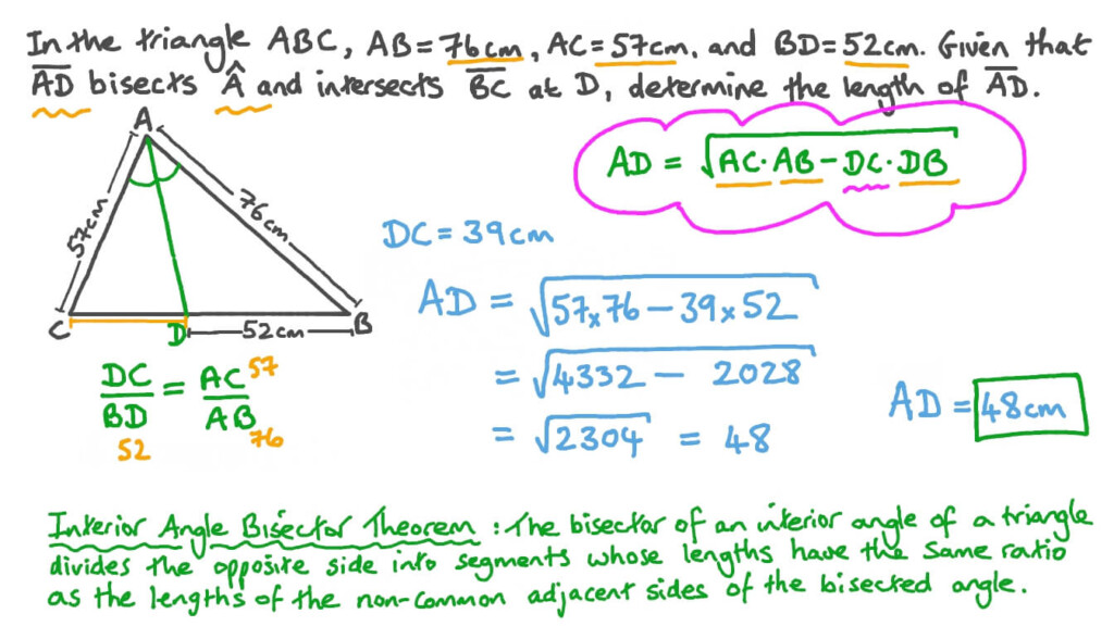 Angle Bisector Theorem Worksheet