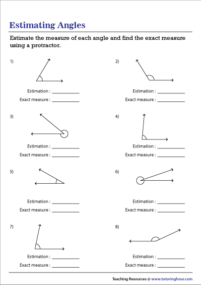 Angle Measure Worksheets