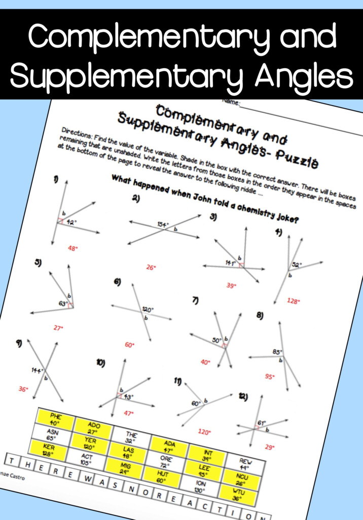 Angle Relationships Worksheet 2 Answers Key
