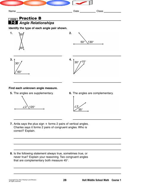 Angle Relationships Worksheet Lesson 8 4 Answers Math Drills Addition