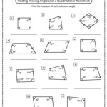 Angles In Quadrilaterals Worksheets Math Monks