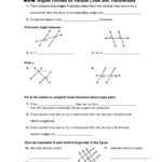 Angles In Transversal Worksheet Answers