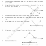 CBSE Class 9 Mental Maths Lines And Angles Worksheet