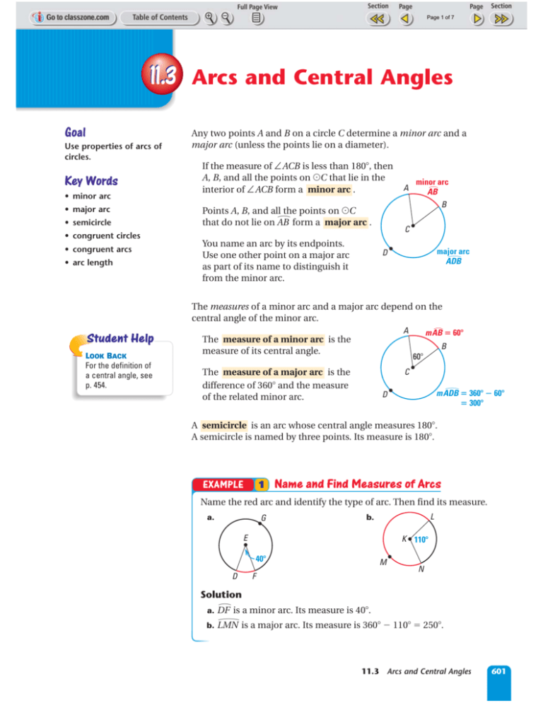 Central Angles And Arcs Worksheet Answer Key