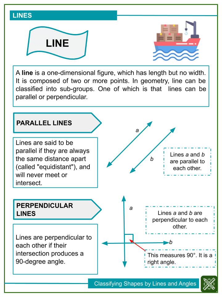 Classifying Shapes By Lines And Angles 4th Grade Math Worksheets