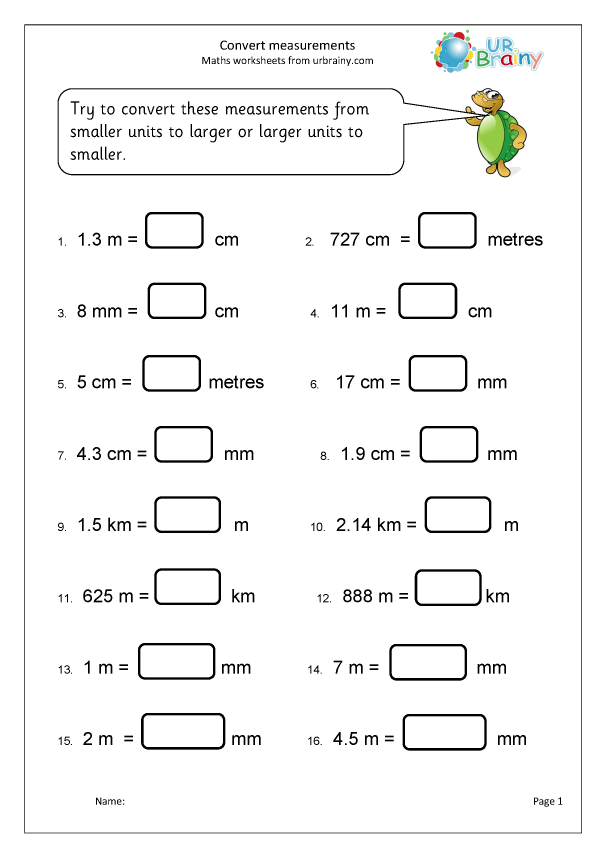 Convert Metric Measurements Worksheet