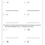 Converting Degrees To Radians Worksheet