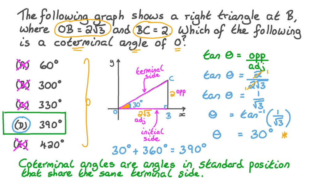 Coterminal Angles Worksheet Worksheets For Kindergarten