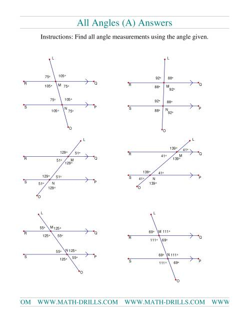 Finding Angle Measurements A 