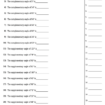 Finding Complementary And Supplementary Angles Angle Worksheet With