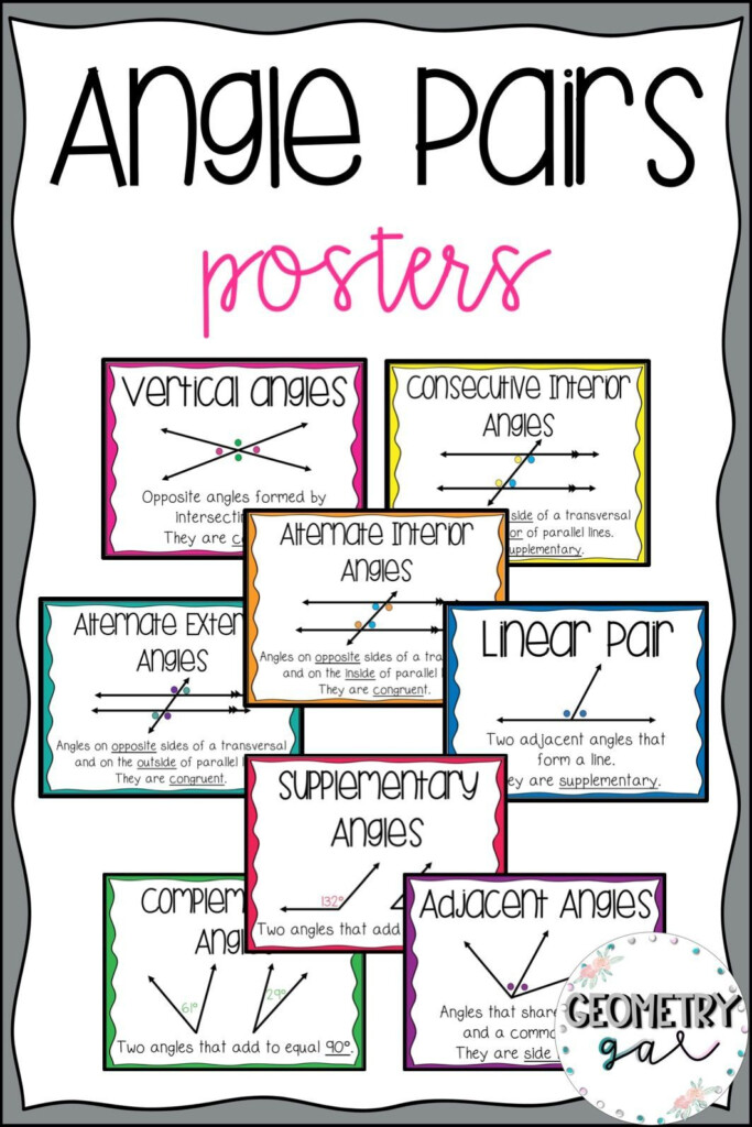 Geometry Special Angle Pairs Worksheet Answers Angleworksheets