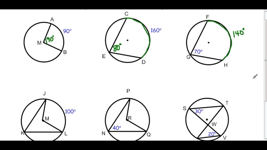 Inscribed Angles Worksheet With Work