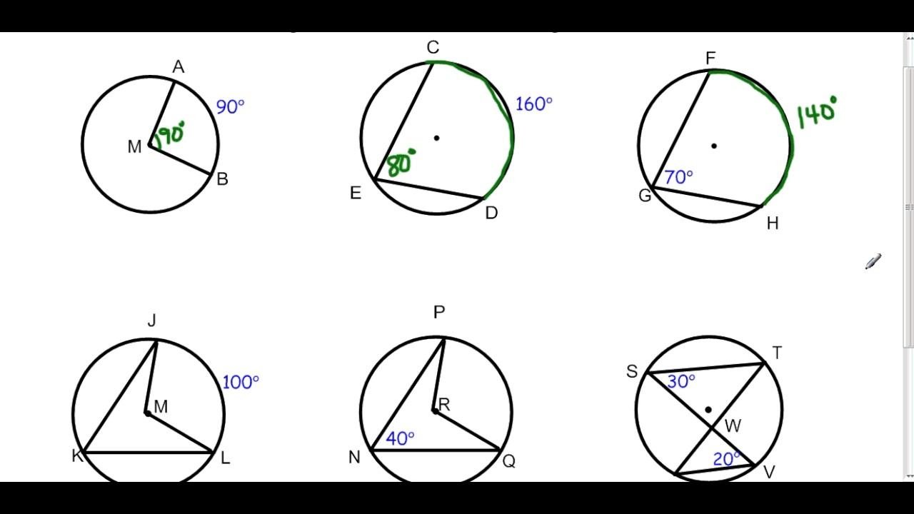 Inscribed Angles Worksheet With Work