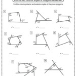 Interior And Exterior Angles Of Polygons Worksheets