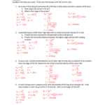 Projectile Motion Worksheet With Answers