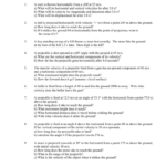 Projectile Motion Worksheet With Answers