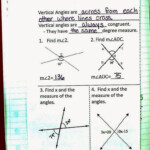 Special Angle Pairs Worksheet