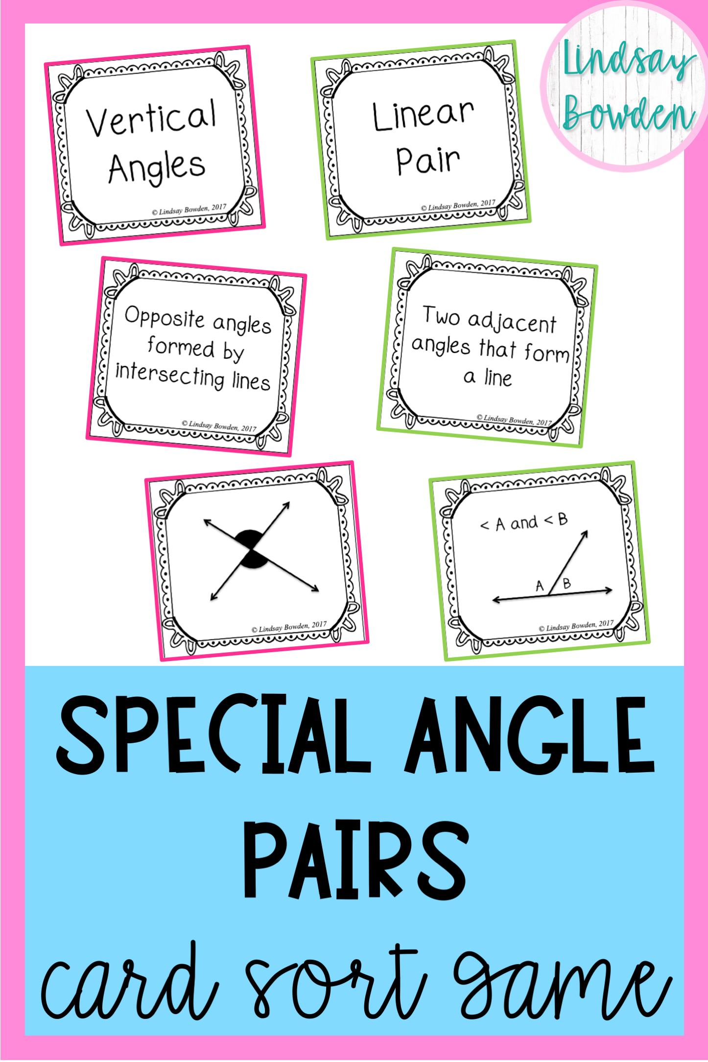 Special Angle Pairs Worksheet