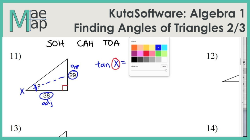 Using Trigonometry To Find Angle Measures Worksheet Answers With Work 