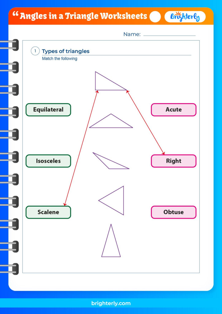 Worksheets On Angles In A Triangle
