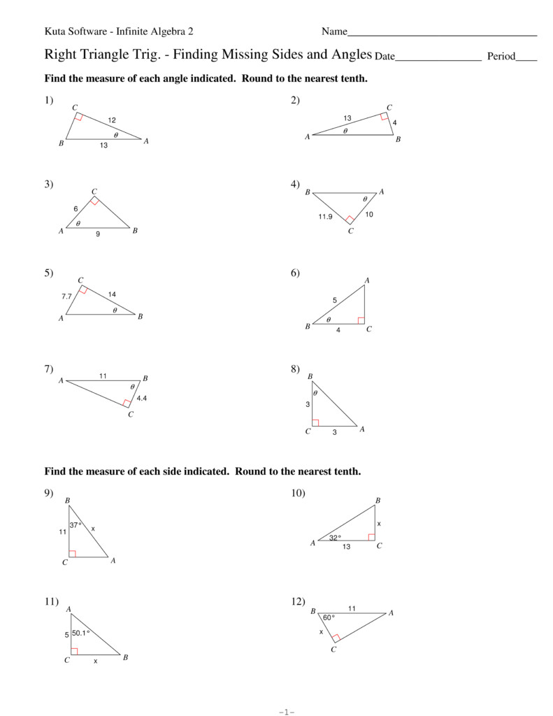 14 Trigonometry Trig Worksheets Worksheeto