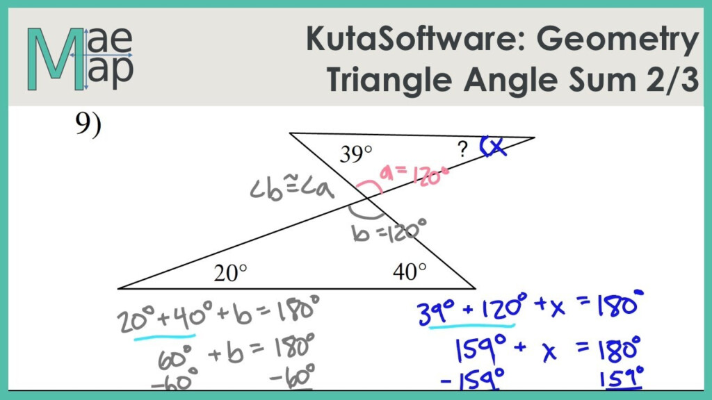 Angles In A Triangle Worksheet