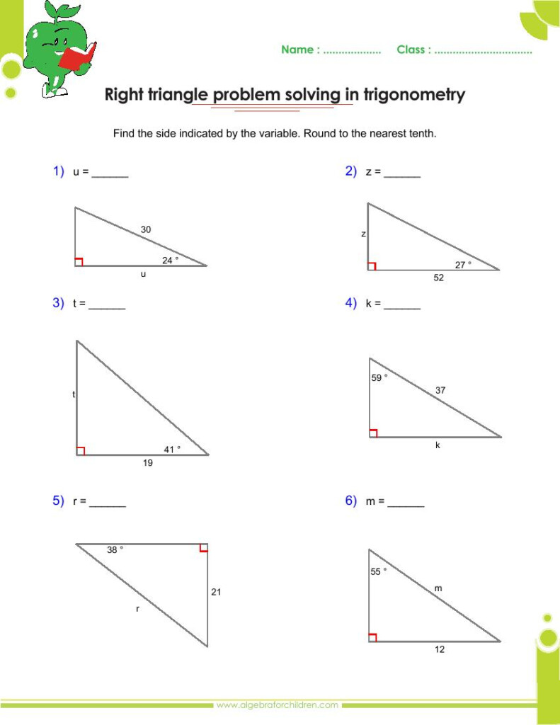Finding Missing Sides With Trig Ratios Worksheet Answers