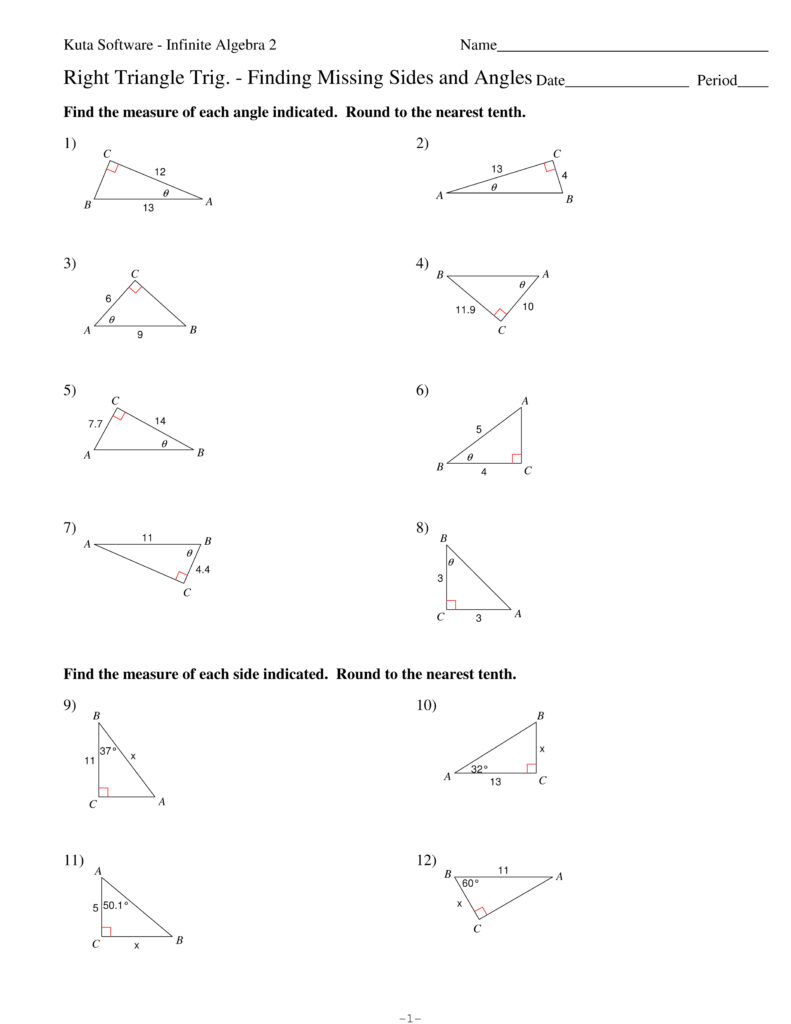14 Trigonometry Trig Worksheets Worksheeto