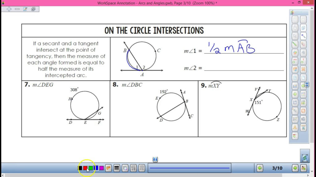 43 Angles Formed By Chords Secants And Tangents Worksheet Answers 