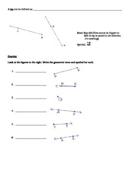 4th Grade Geometry Lines Segments Rays And Angles By Wubi 39 s Worksheets