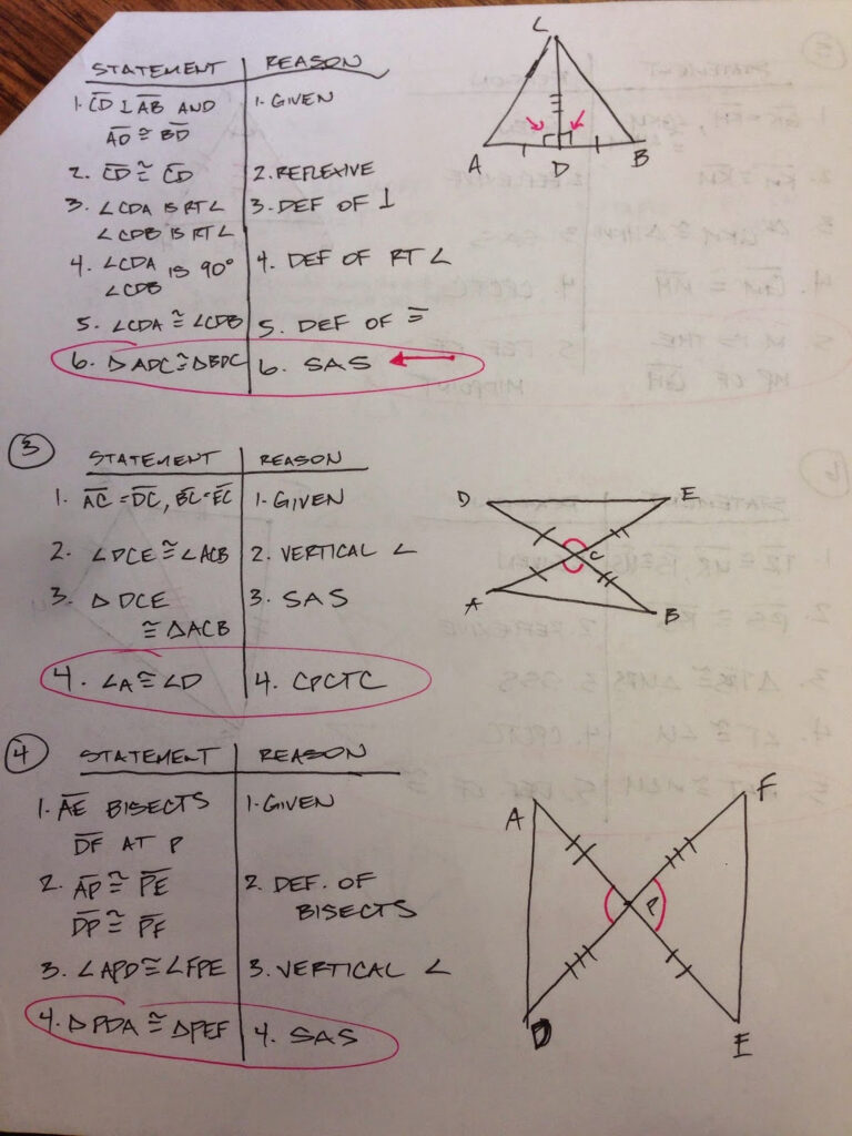 Angle Proofs Worksheet Answers
