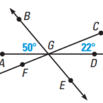 Finding Angle Measures Between Intersecting Lines Worksheet