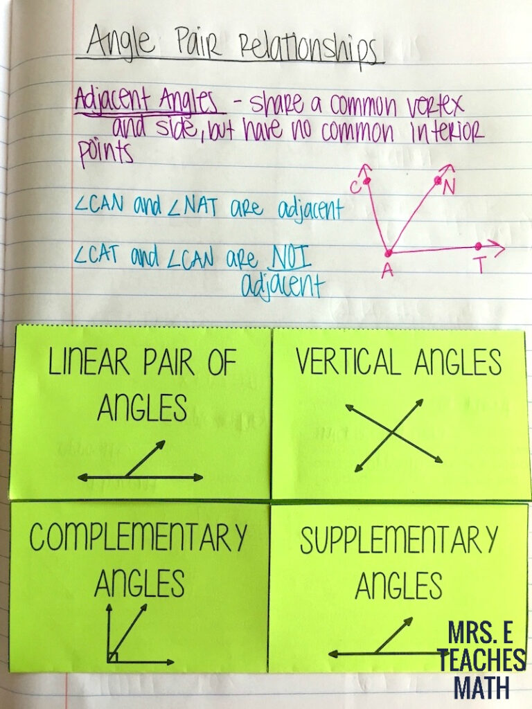 Geometry Worksheet 1 5a Angle Relationships Answers Angleworksheets
