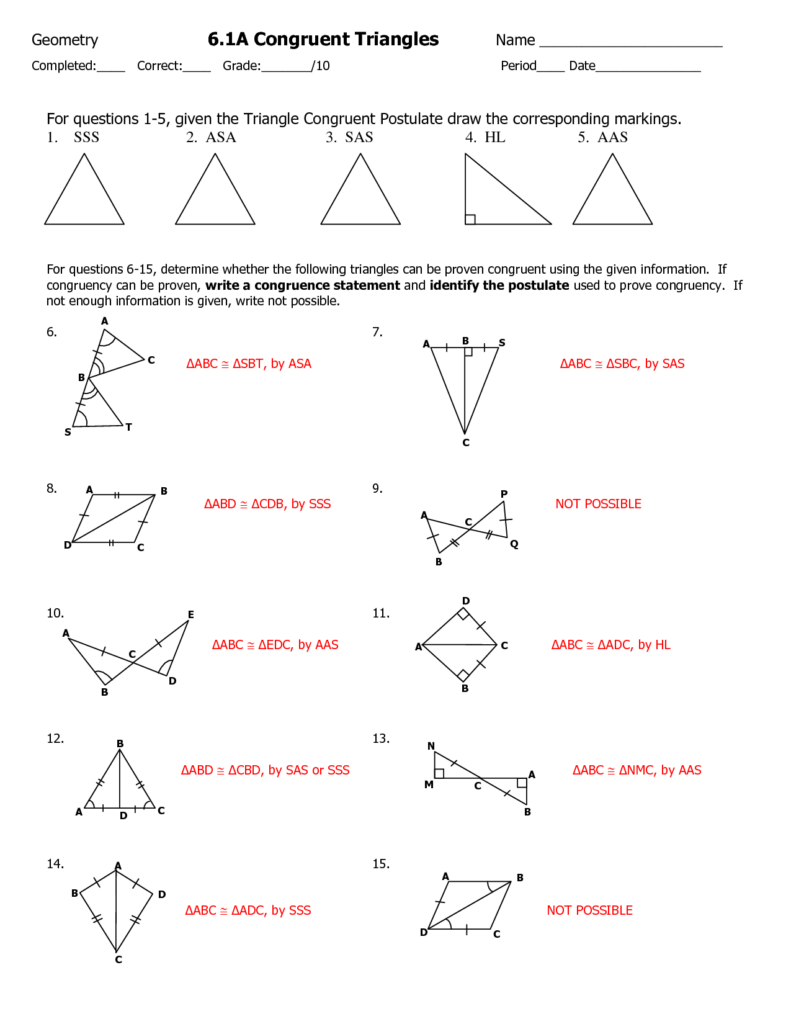 Line And Angle Proofs Worksheet